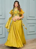 Organza Mustard Engagement Wear Sequins Work Lehenga Choli